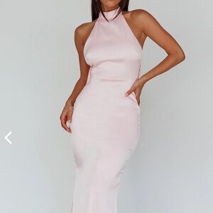 Fifth Avenue Bow Back Maxi Dress Baby Pink - Selfie Leslie Size S